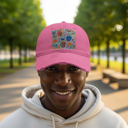 Vibrant Pink Hat with Colorful Graphic Design product