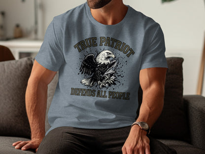 True Patriot Defends All People Eagle Graphic Shirt