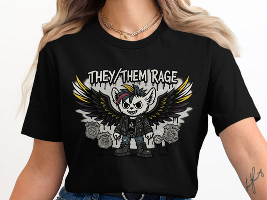They Them Rage Winged Character Graphic T-Shirt product type