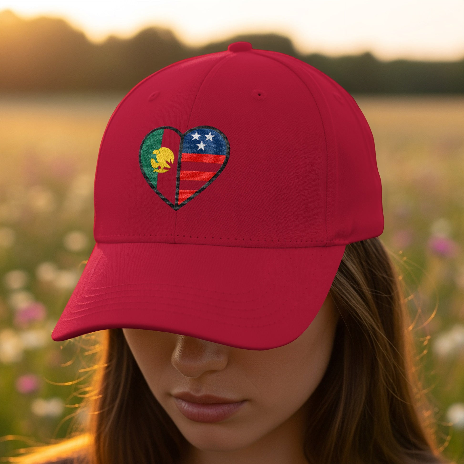 Heart Patterned Stylish Red Baseball Cap product