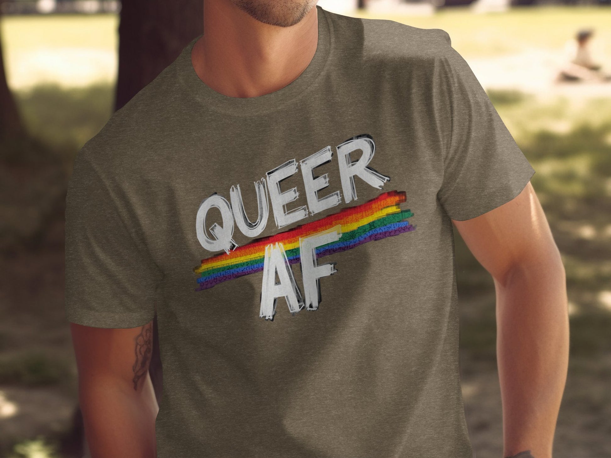 Queer AF Rainbow Graphic LGBTQ Pride Statement product type