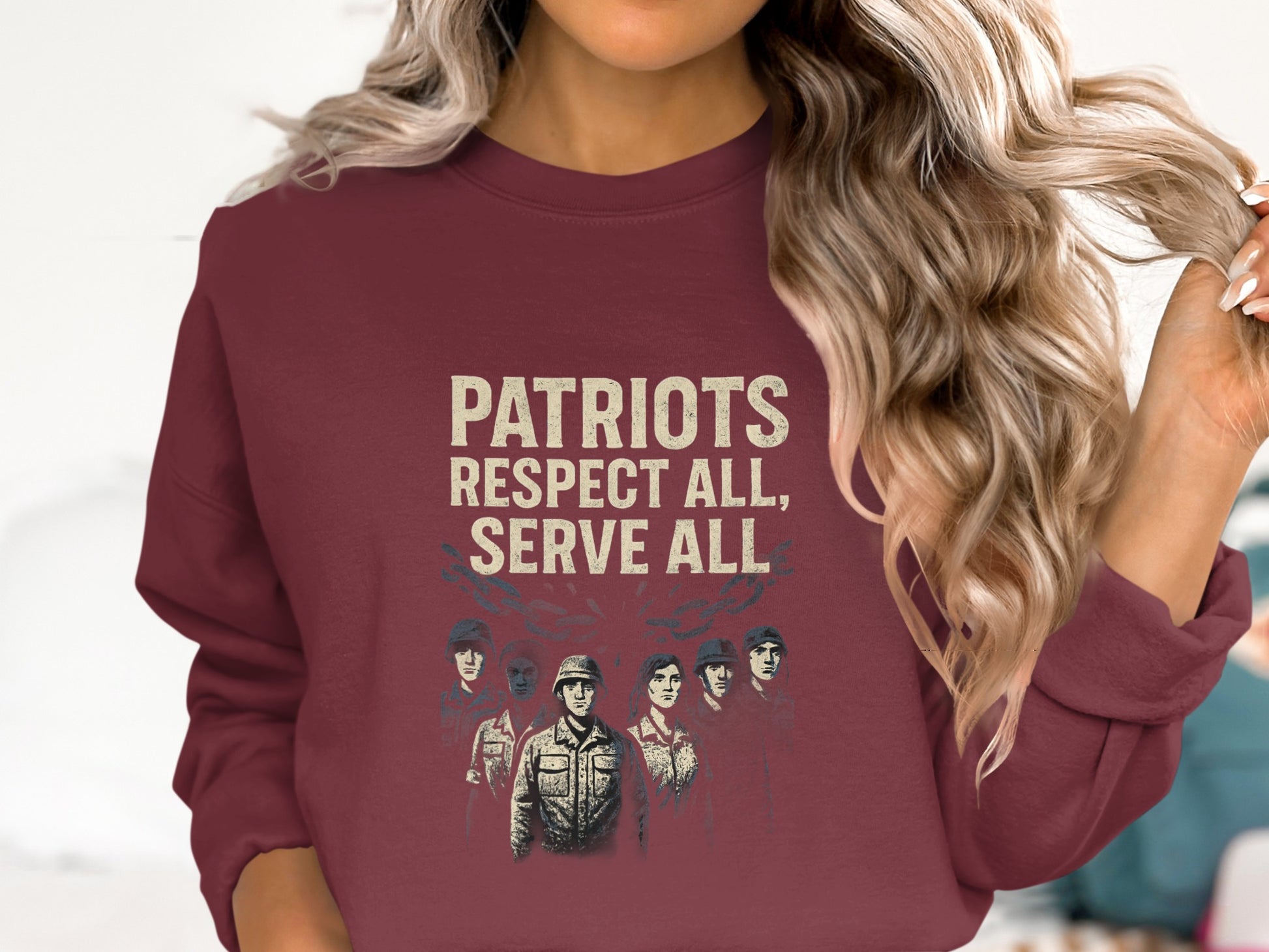 Patriots Respect All Serve All Graphic Sweatshirt product