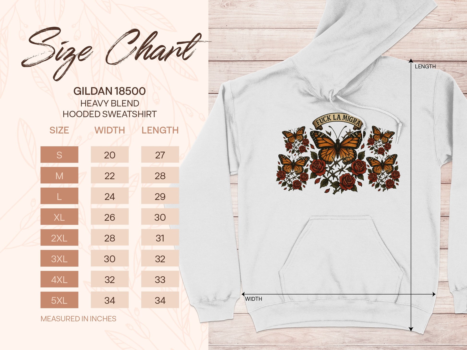 Check La Miga Butterfly Floral Printed Hooded Sweatshirt product type