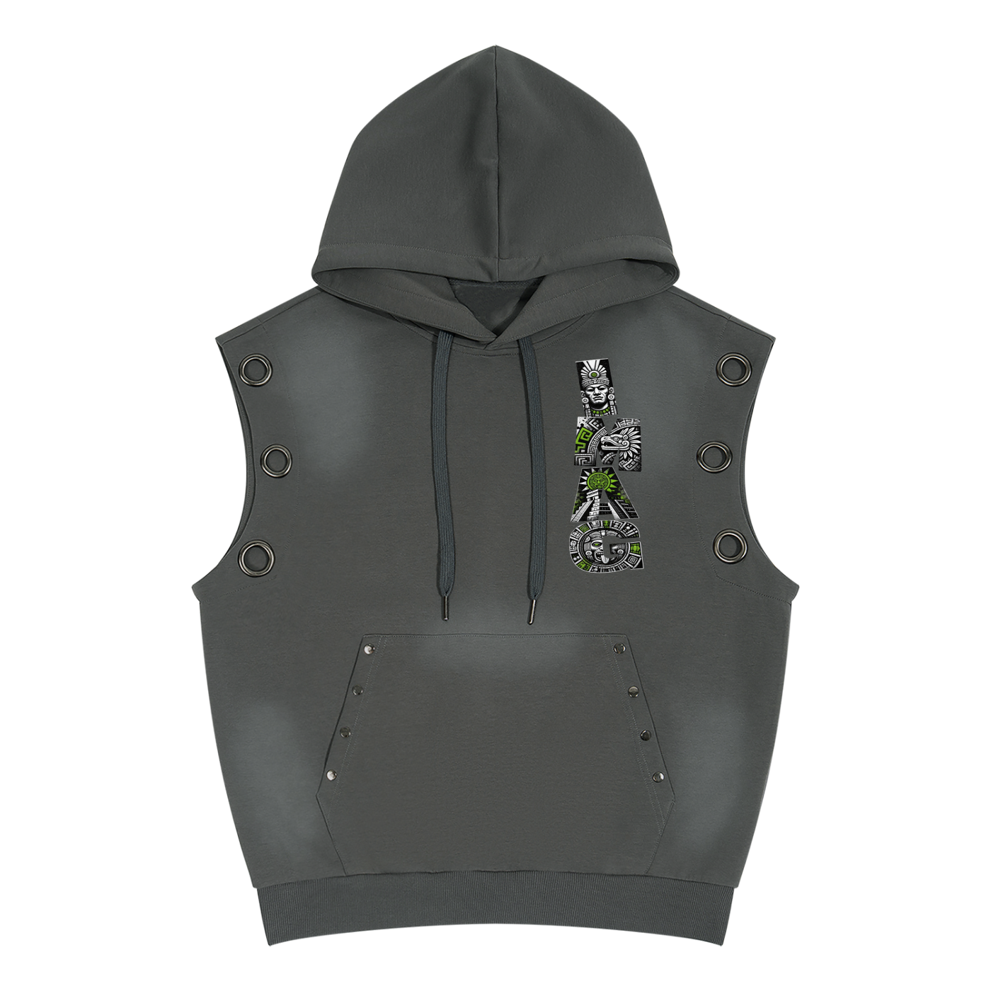 Unisex Vintage Wash Sun Fade Sleeveless Hoodie
