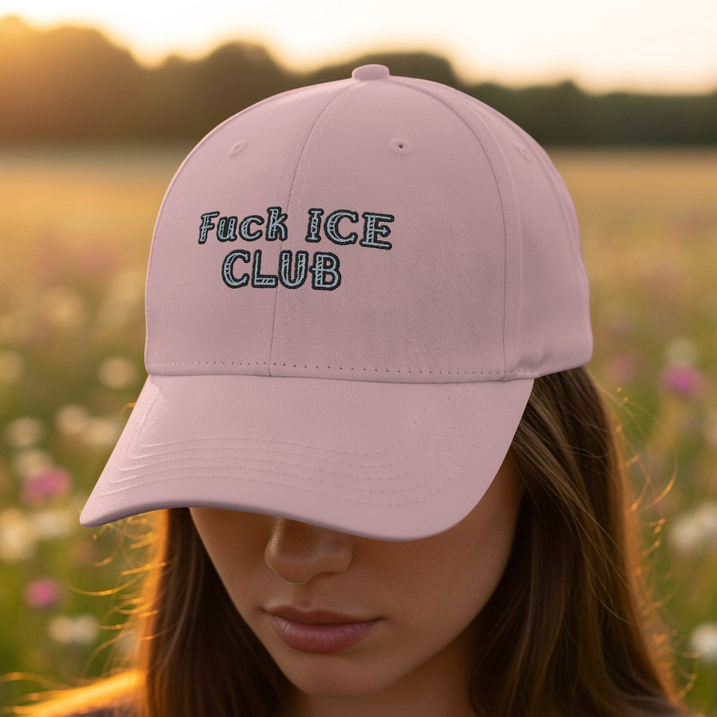 Trendy Pink Fack ICE CLub Embroidered Cap product
