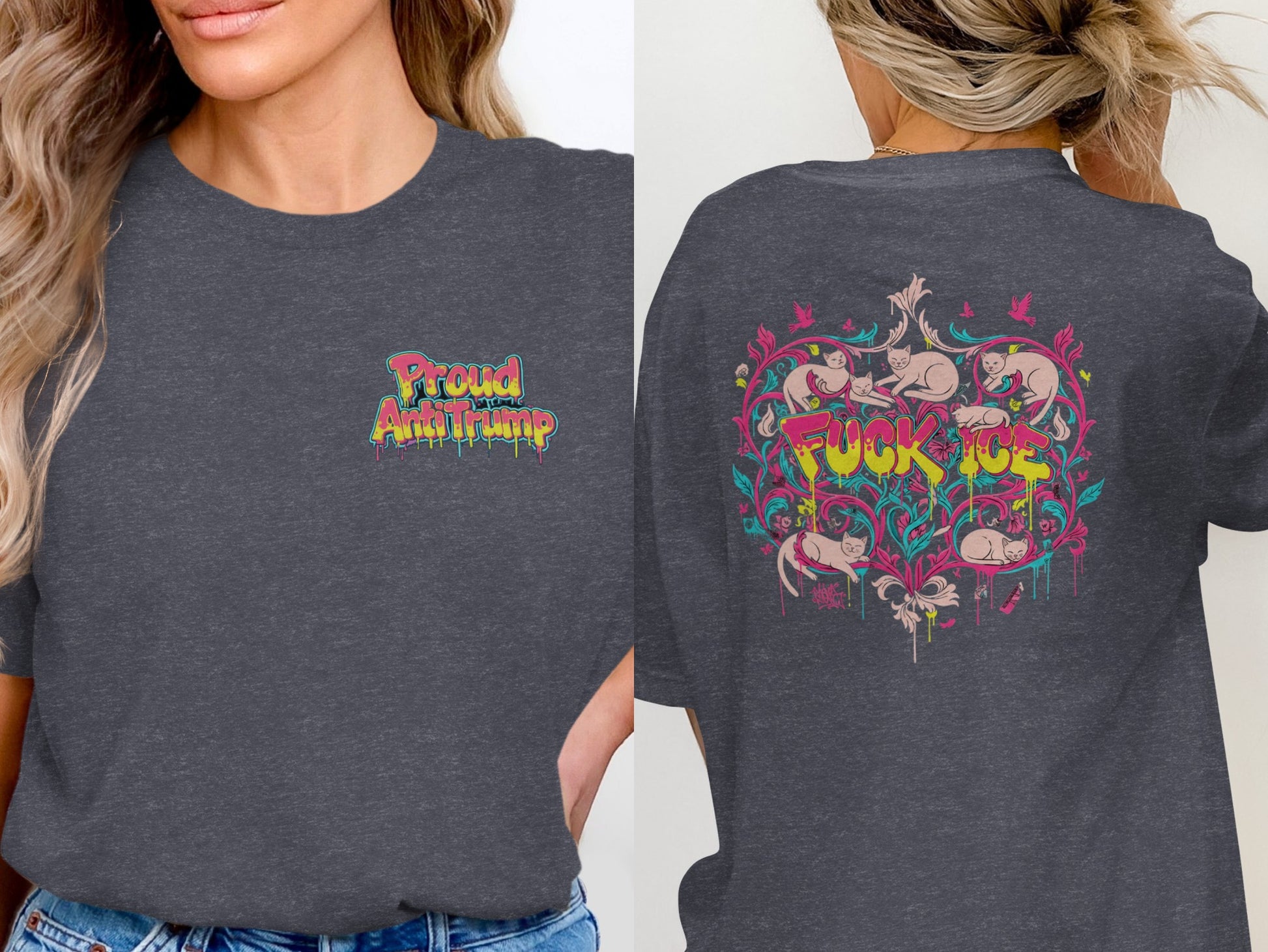 Proud Anti Trump Fuck Ice Graphic T-shirt