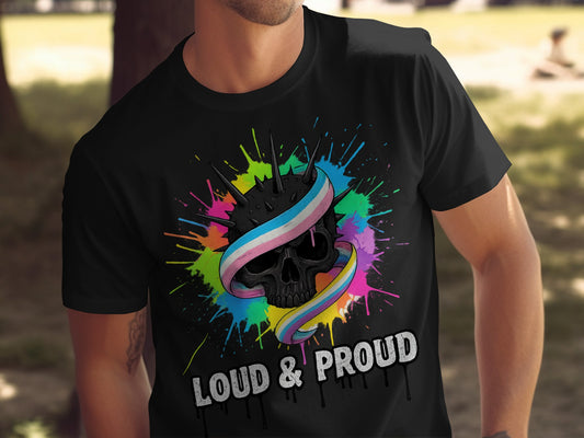 Loud and Proud Skull with Colorful Splash T-shirt product