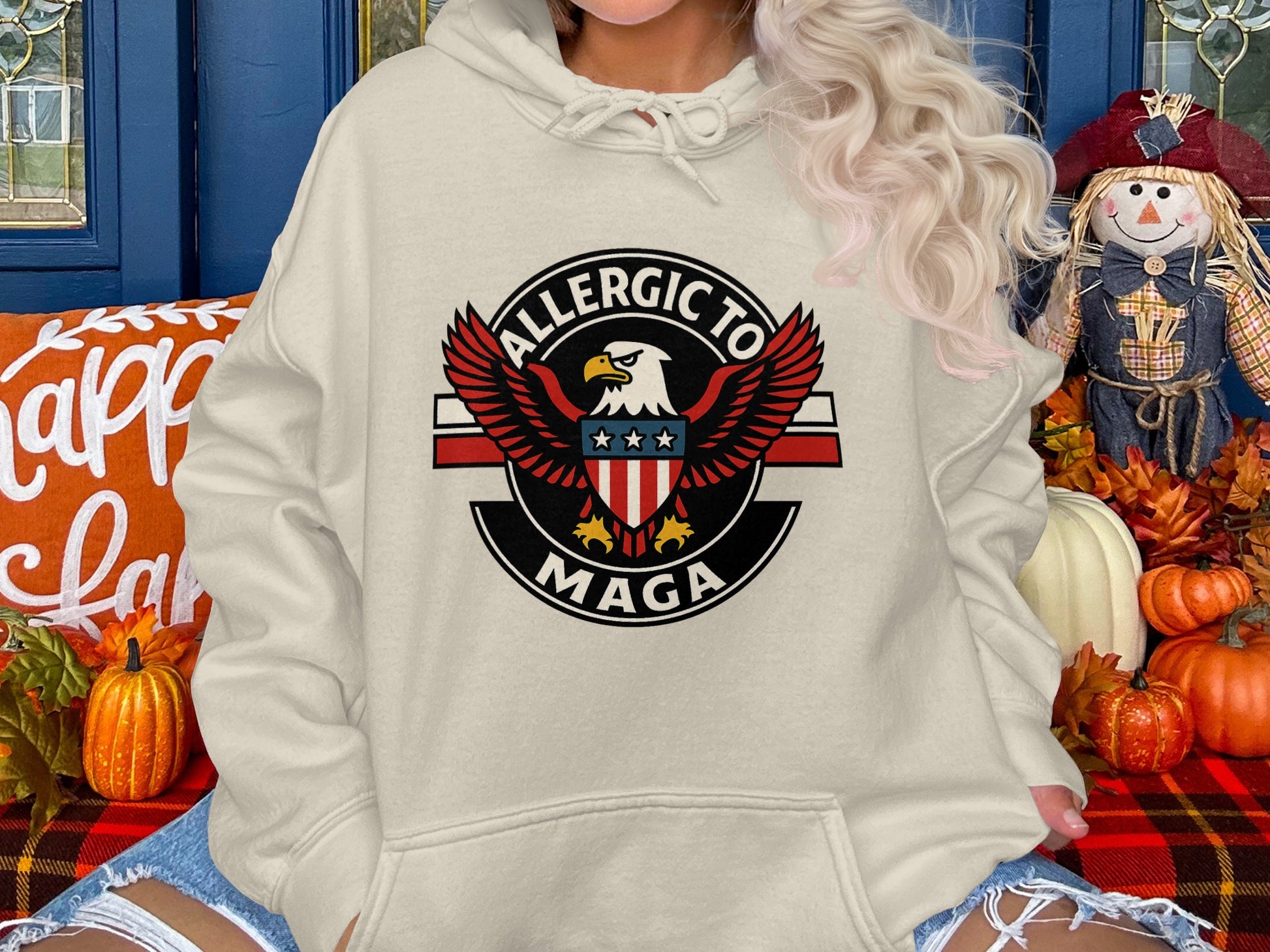 Allergic To MAGA Statement Hoodie product