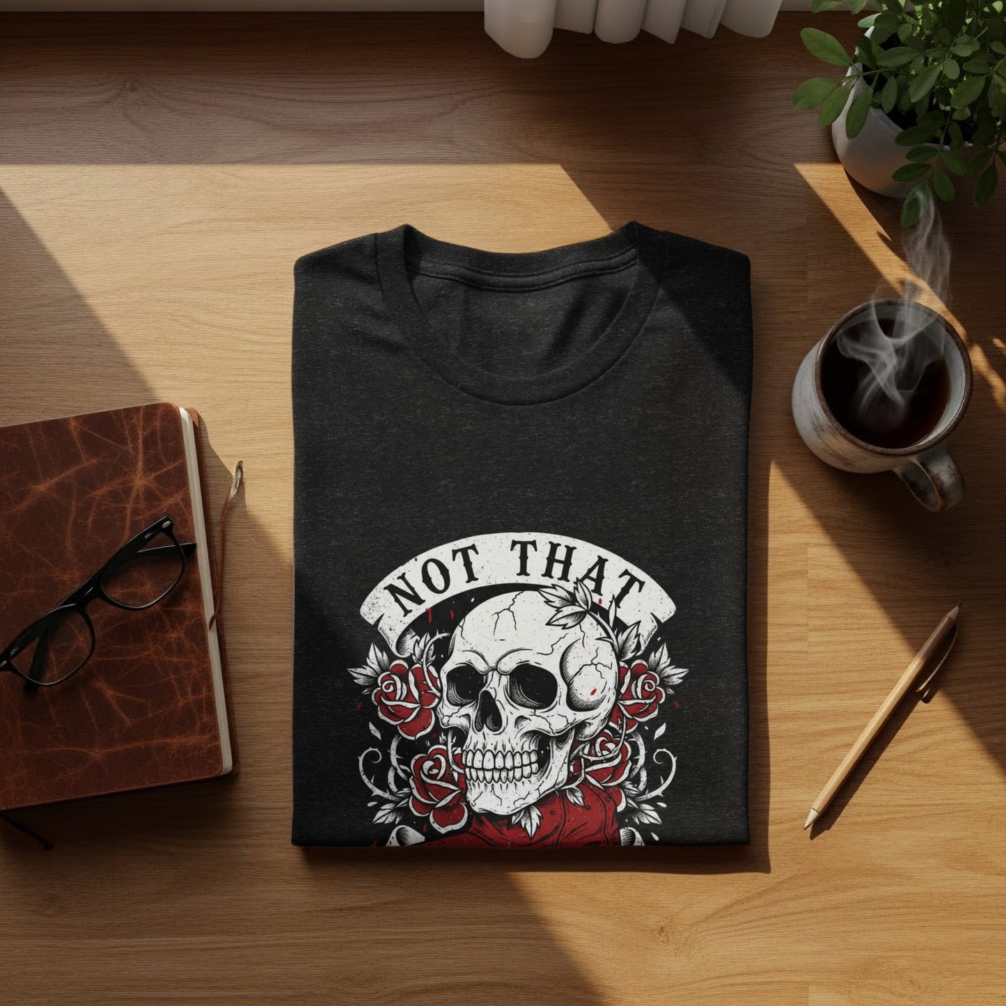 NOT THAT Skull Roses Graphic Design Dark product type