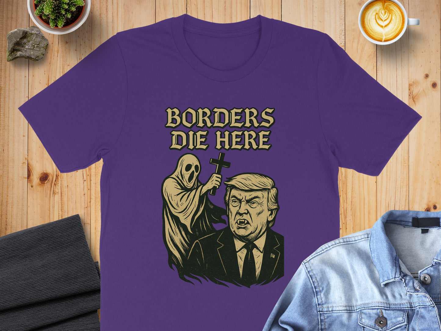 Borders Die Here Graphic Tee Shirt Product