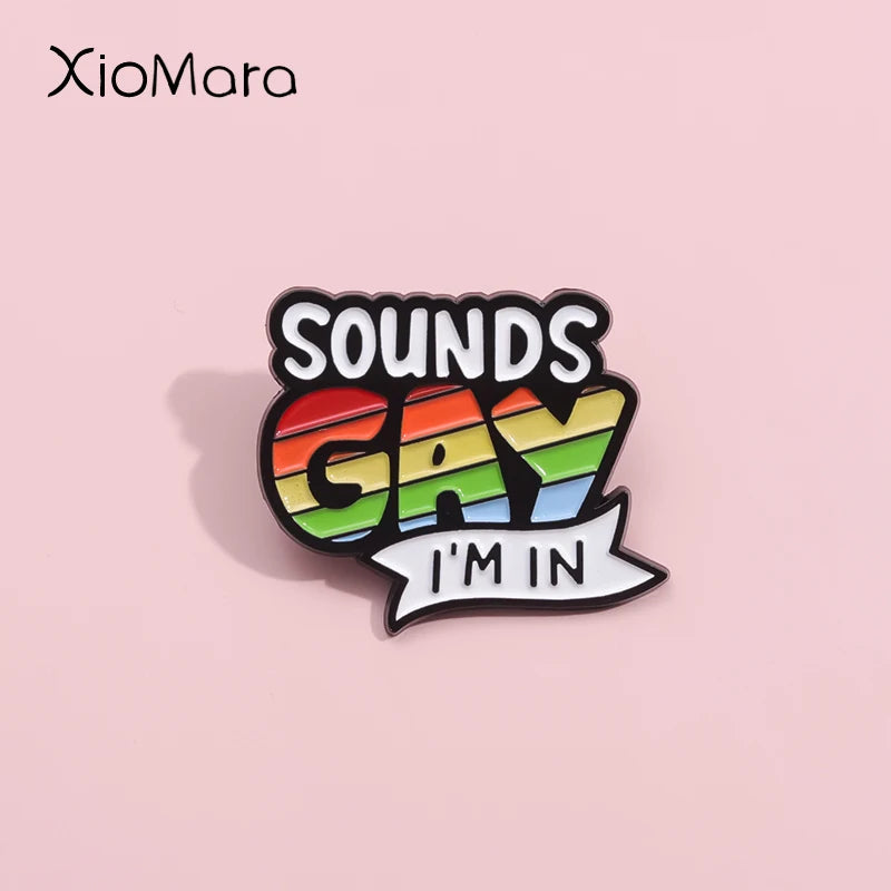 Get Your Pride On with This Custom Rainbow Quotations Enamel Pin – The Ultimate LGBTQ+ Brooch for Stylish Lovers!