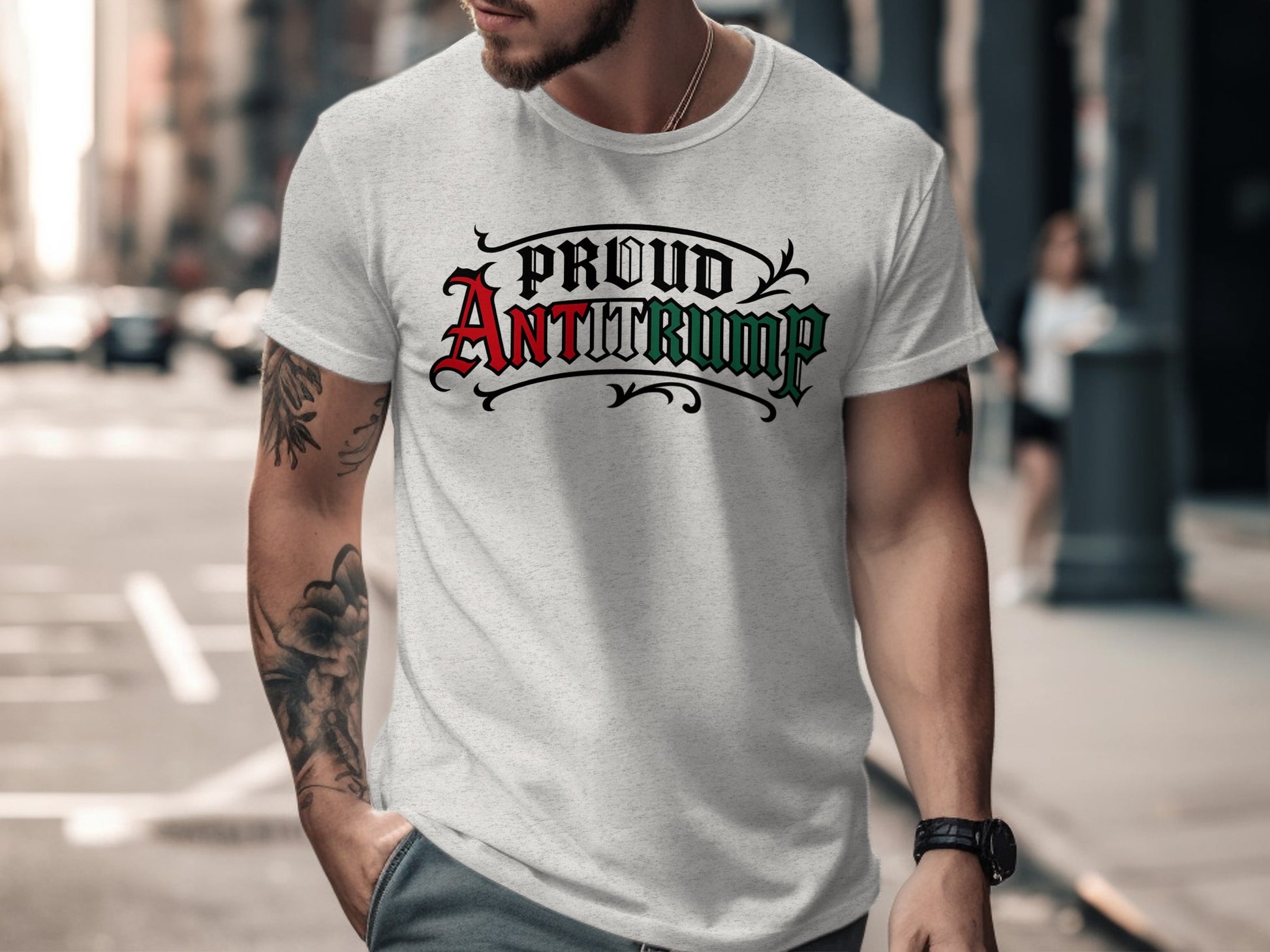 Proud Antitrump Bold Graphic Design Statement Shirt