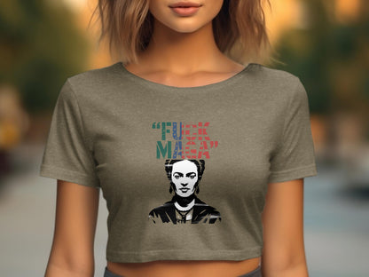 Frida Kahlo Art Print Crop Top Graphic T-Shirt product