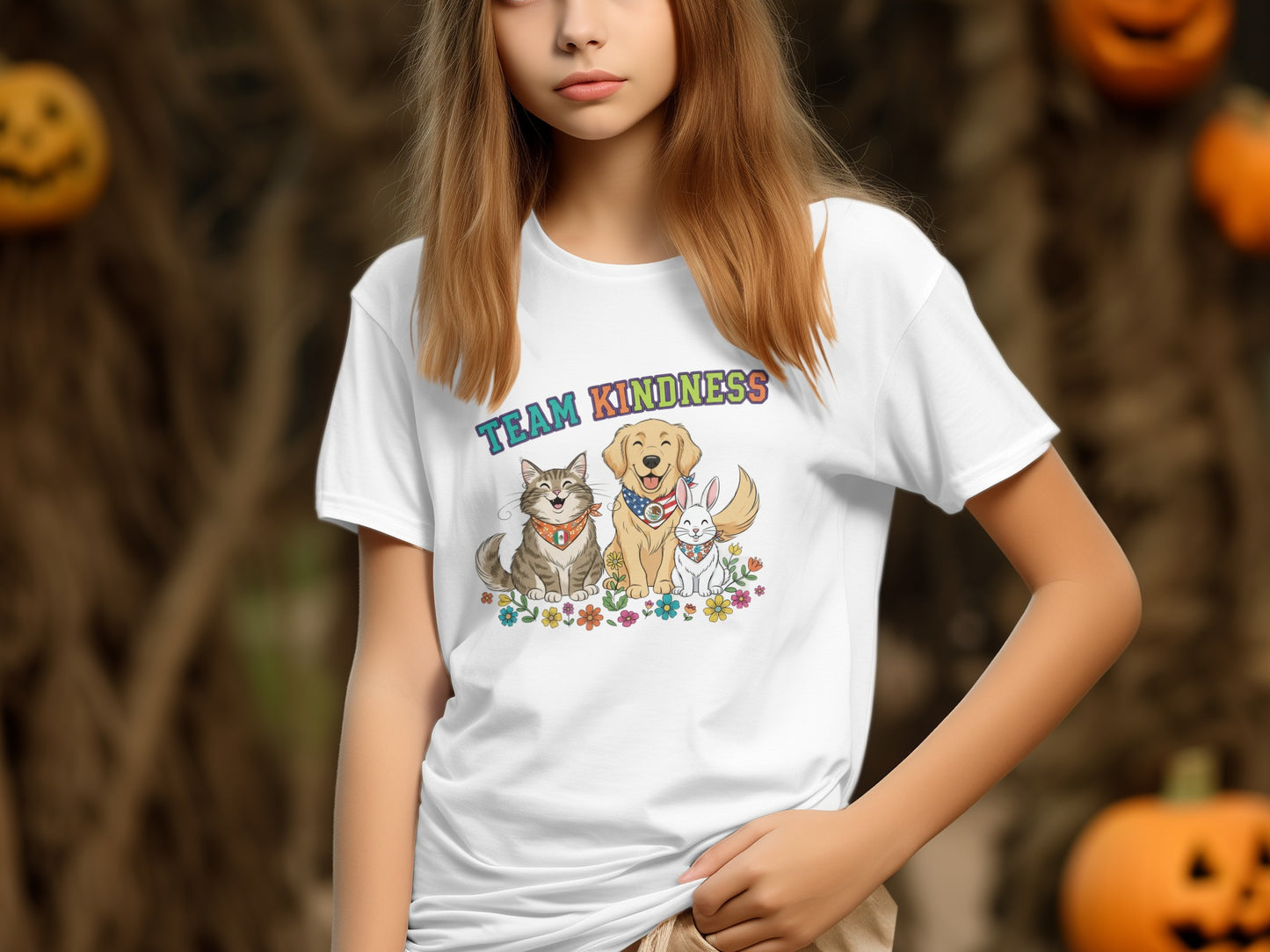 Team Kindness Cute Animal Design T-shirt