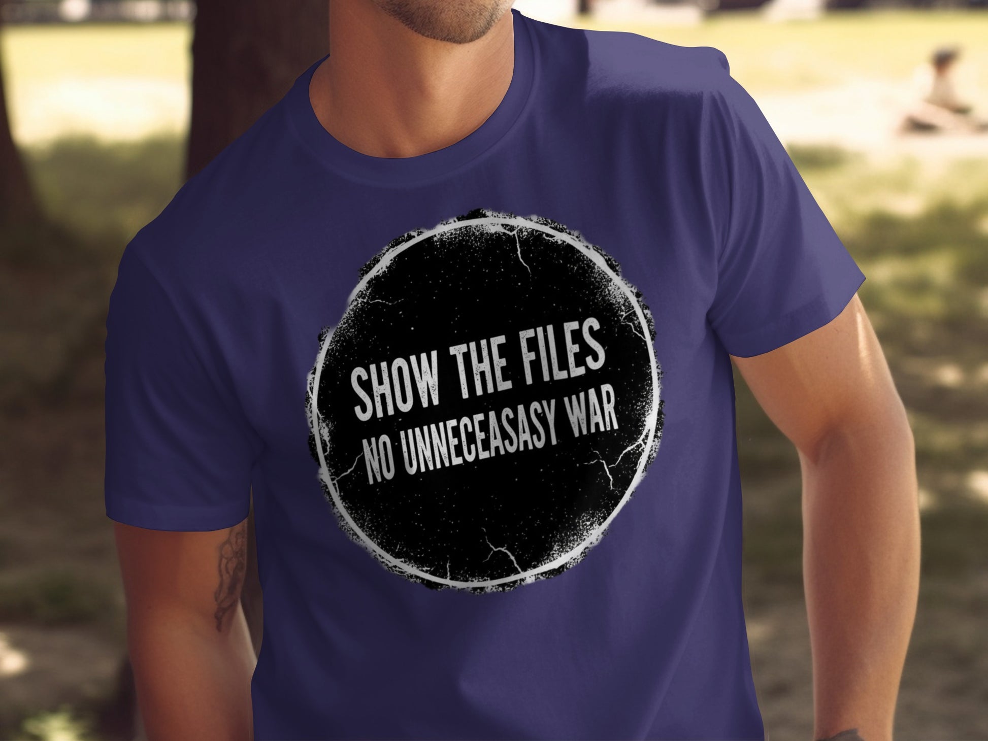 Show the Files No Unnecessary War T-shirt