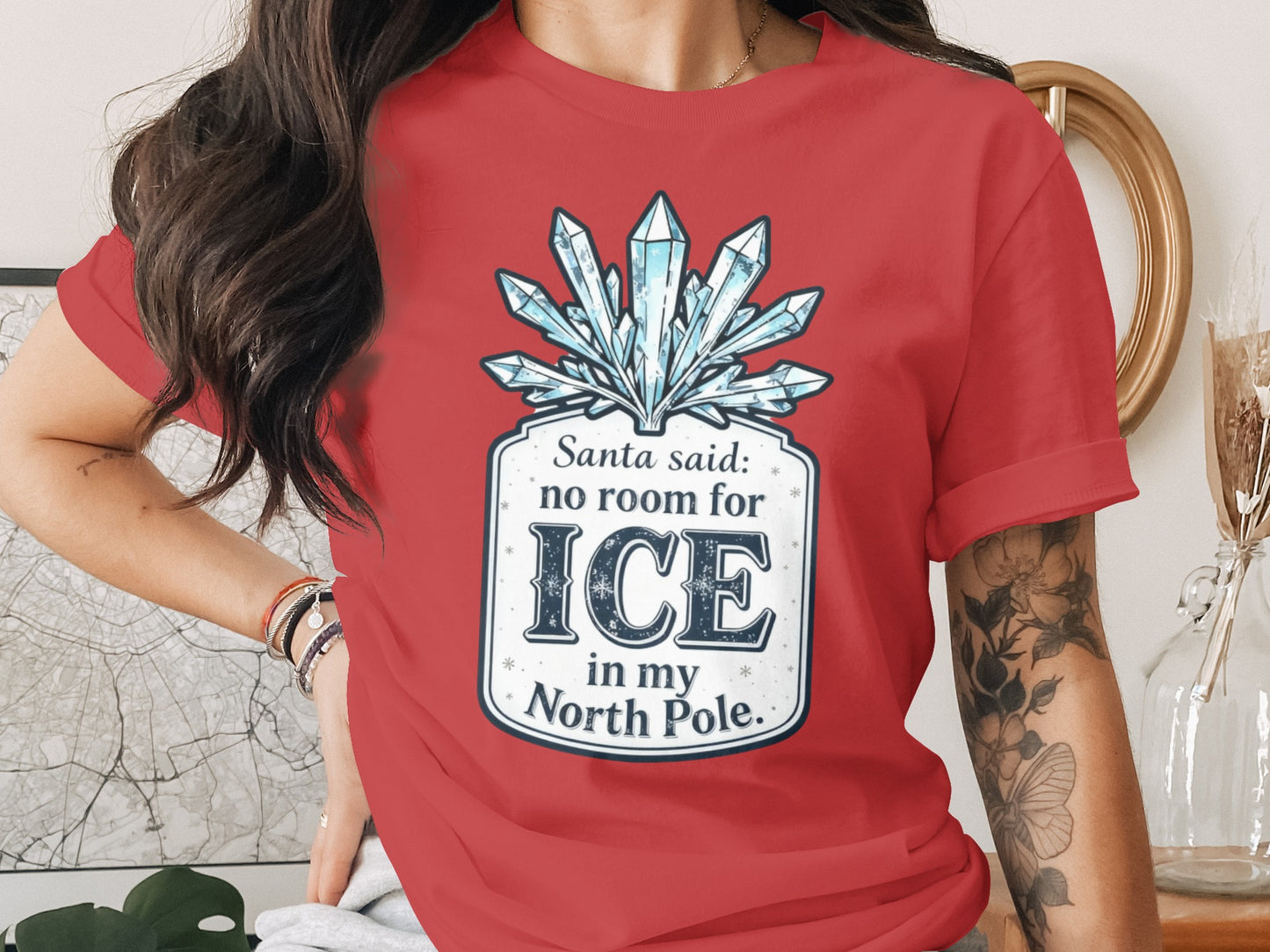 Santa said no room for ice in my North Pole shirt