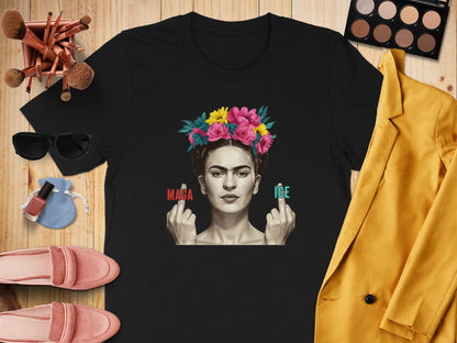Empowering Floral Portrait Graphic Tee shirt