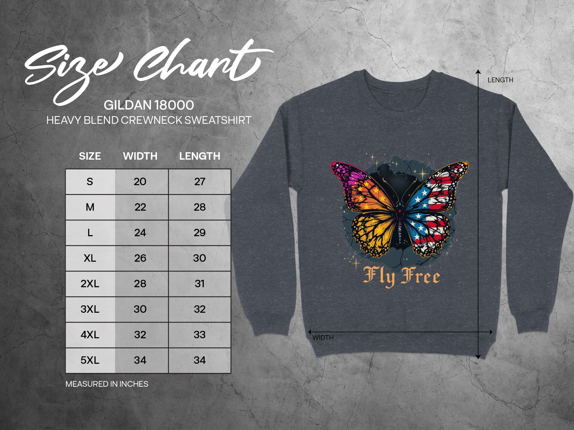 Fly Free Butterfly Design Crewneck Sweatshirt product type