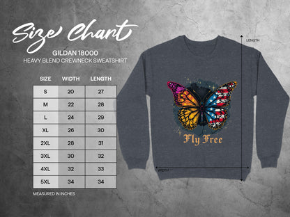 Fly Free Butterfly Design Crewneck Sweatshirt product type