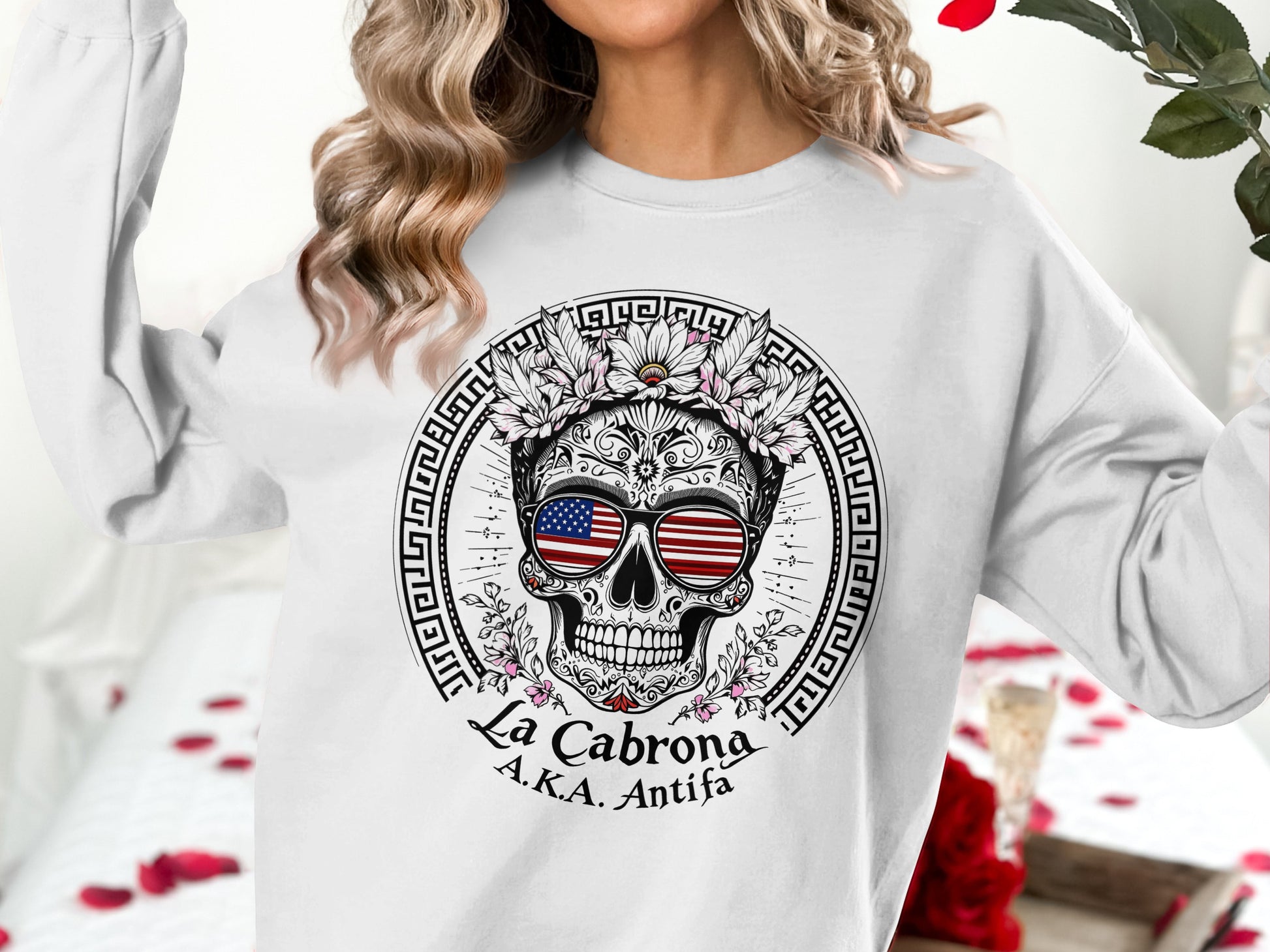 La Cabrona A.K.A. Antifa Skull Graphic Sweatshirt