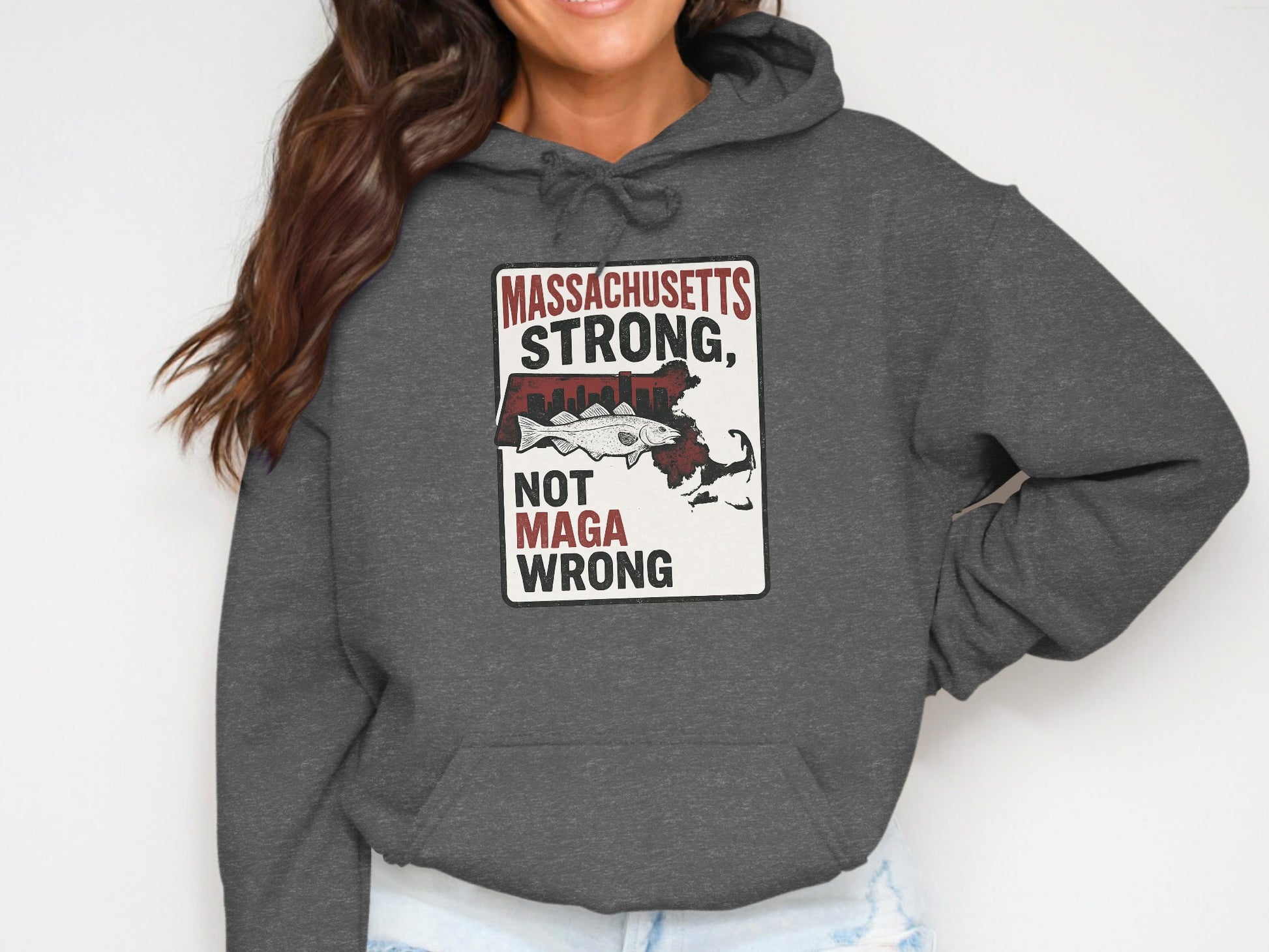Massachusetts Strong Not MAGA Wrong hoodie product