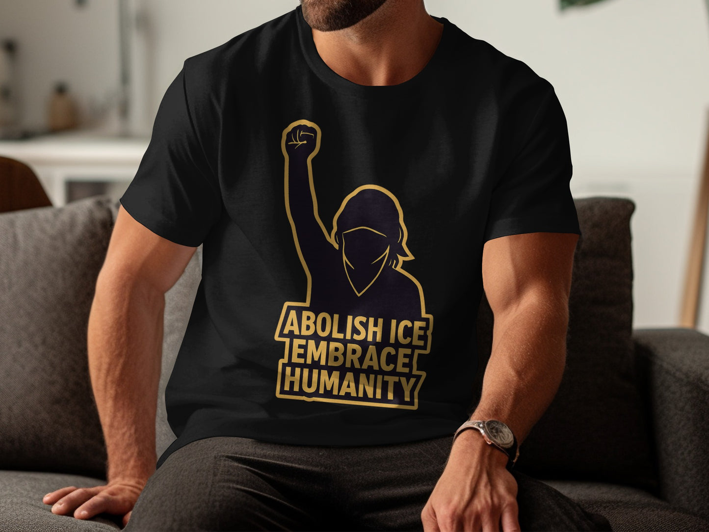Abolish ICE Embrace Humanity Black T-shirt product