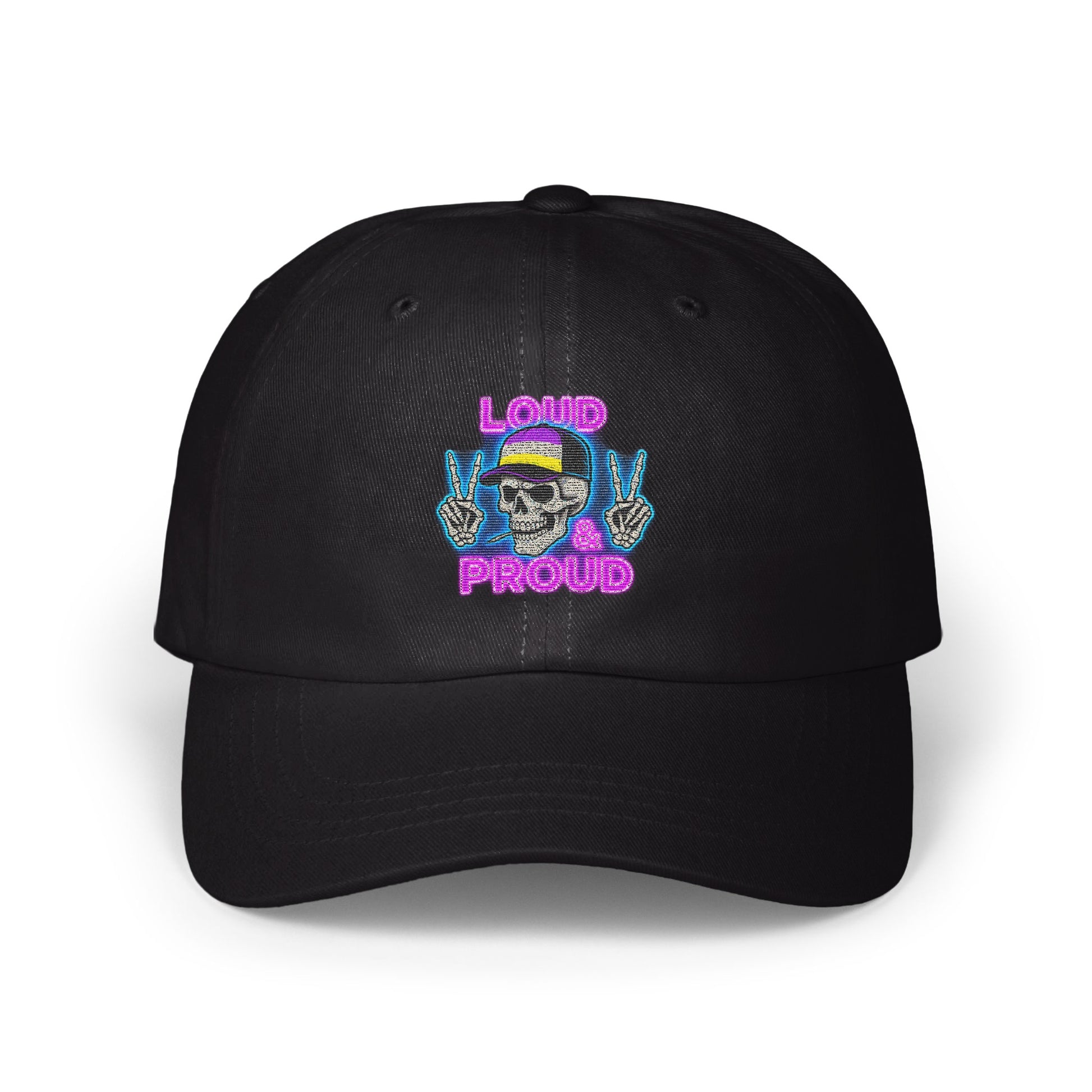 Loud Proud Skull Peace Sign Embroidered Hat product