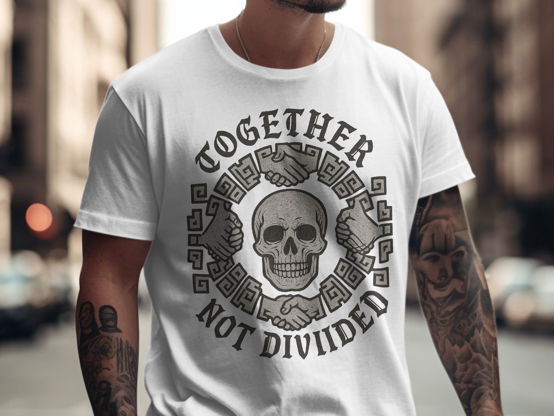 Together Not Divided Skull Graphic Tee Shirt
