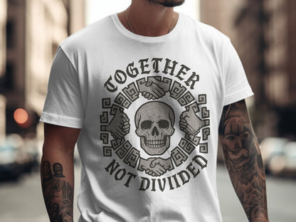 Together Not Divided Skull Graphic Tee Shirt