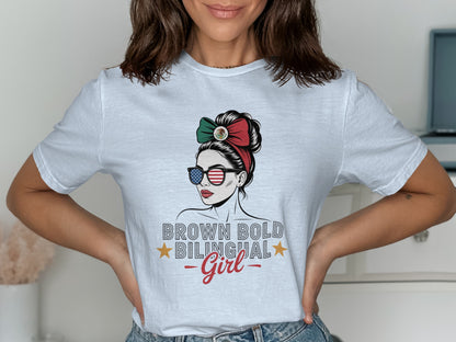 Brown Bold Bilingual Girl Graphic Tee product type