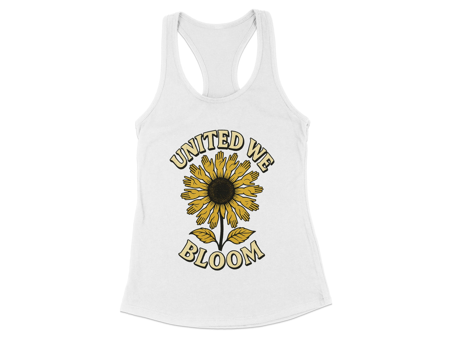 United We Bloom Sunflower Graphic Tank Top