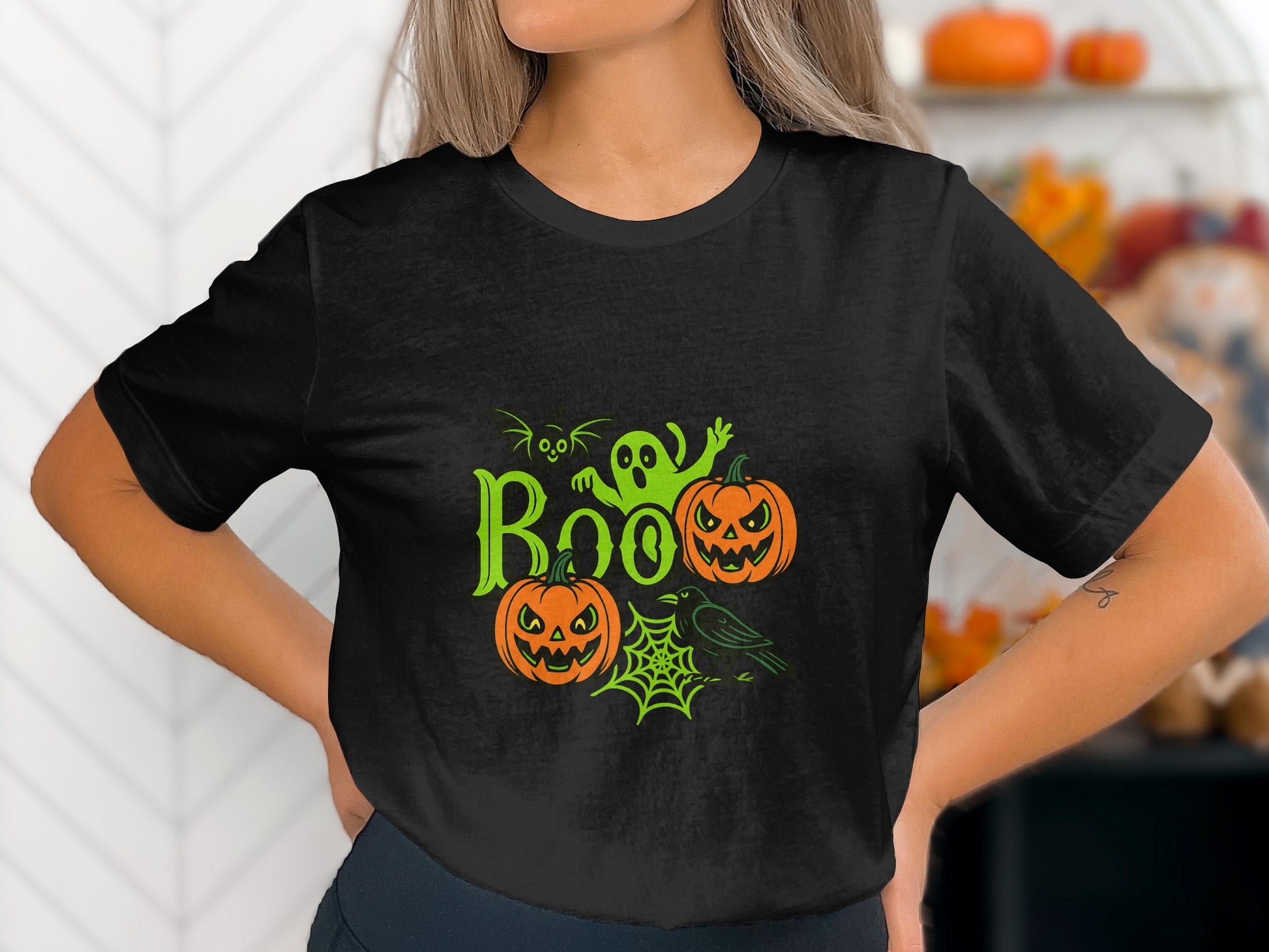 Boo Halloween Ghost And Pumpkins Design Shirt product type