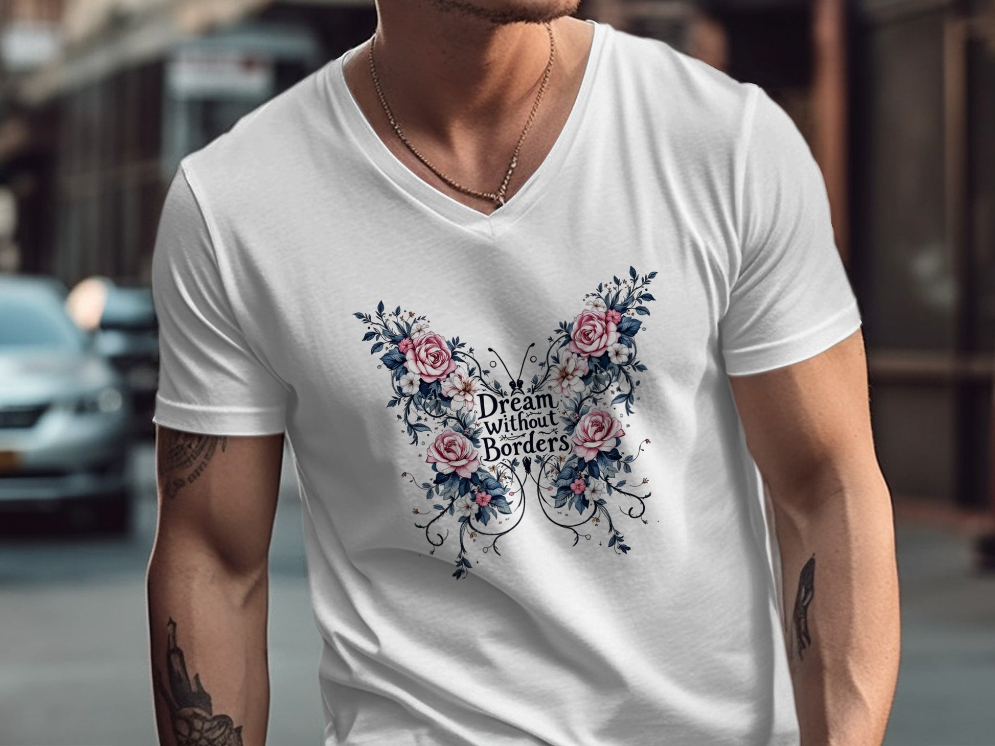 Dream Without Borders Floral Butterfly T-Shirt product