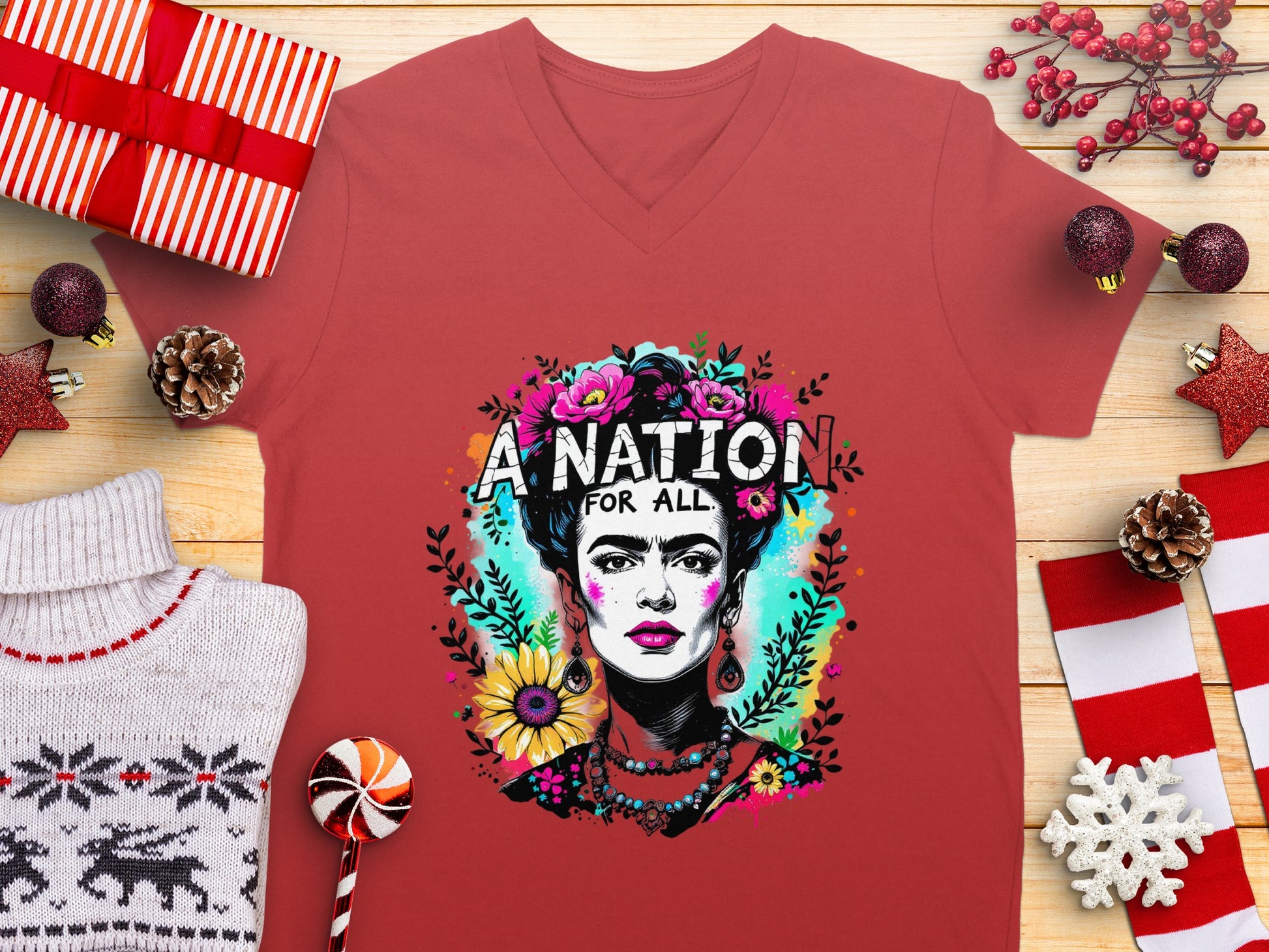 A Nation For All Women's V-Neck T-Shirt