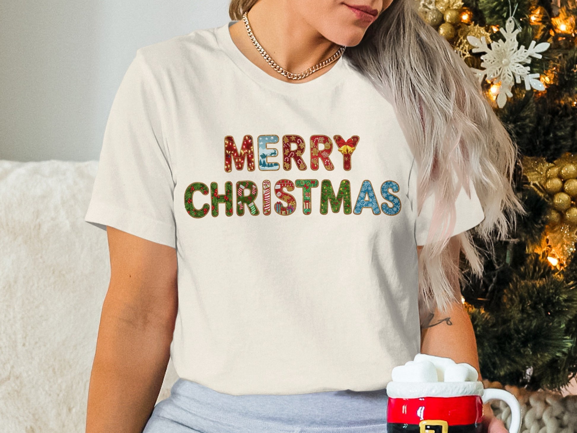 Merry Christmas Graphic Festive Fashion Tee