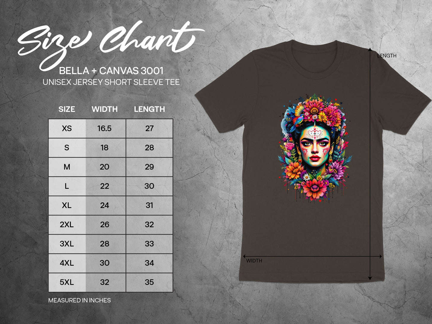 Bella + Canvas 3001 Unisex Colorful Floral Face Design product type