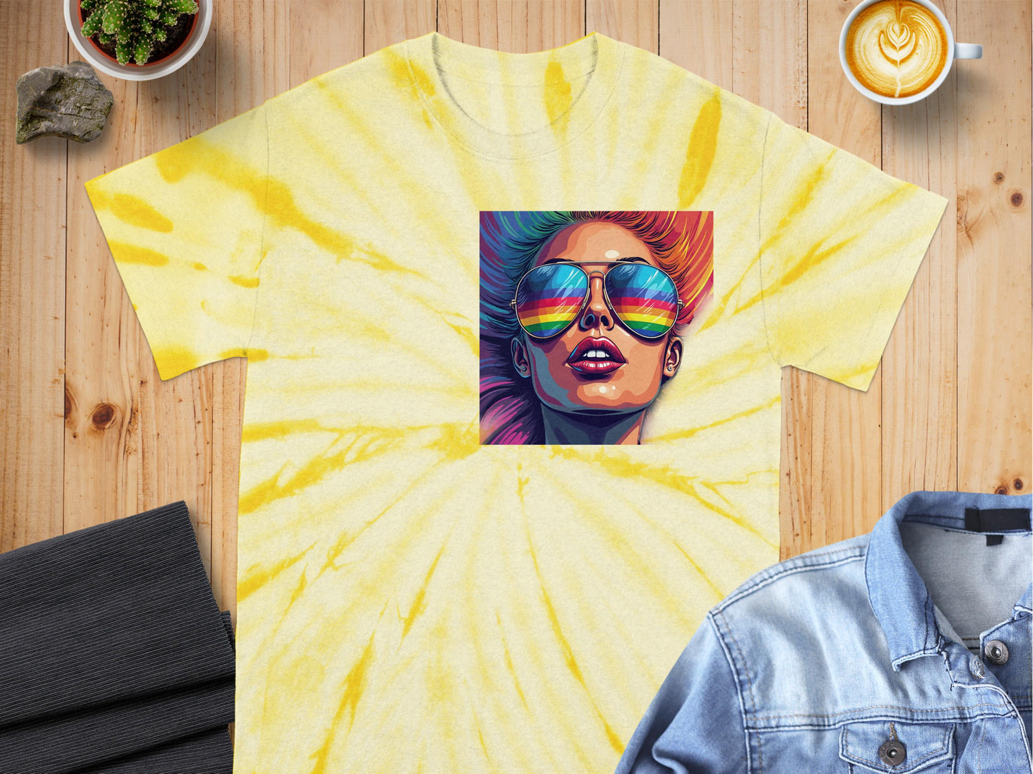 Vibrant Tie Dye Shirt with Artistic Print t-shirt product type