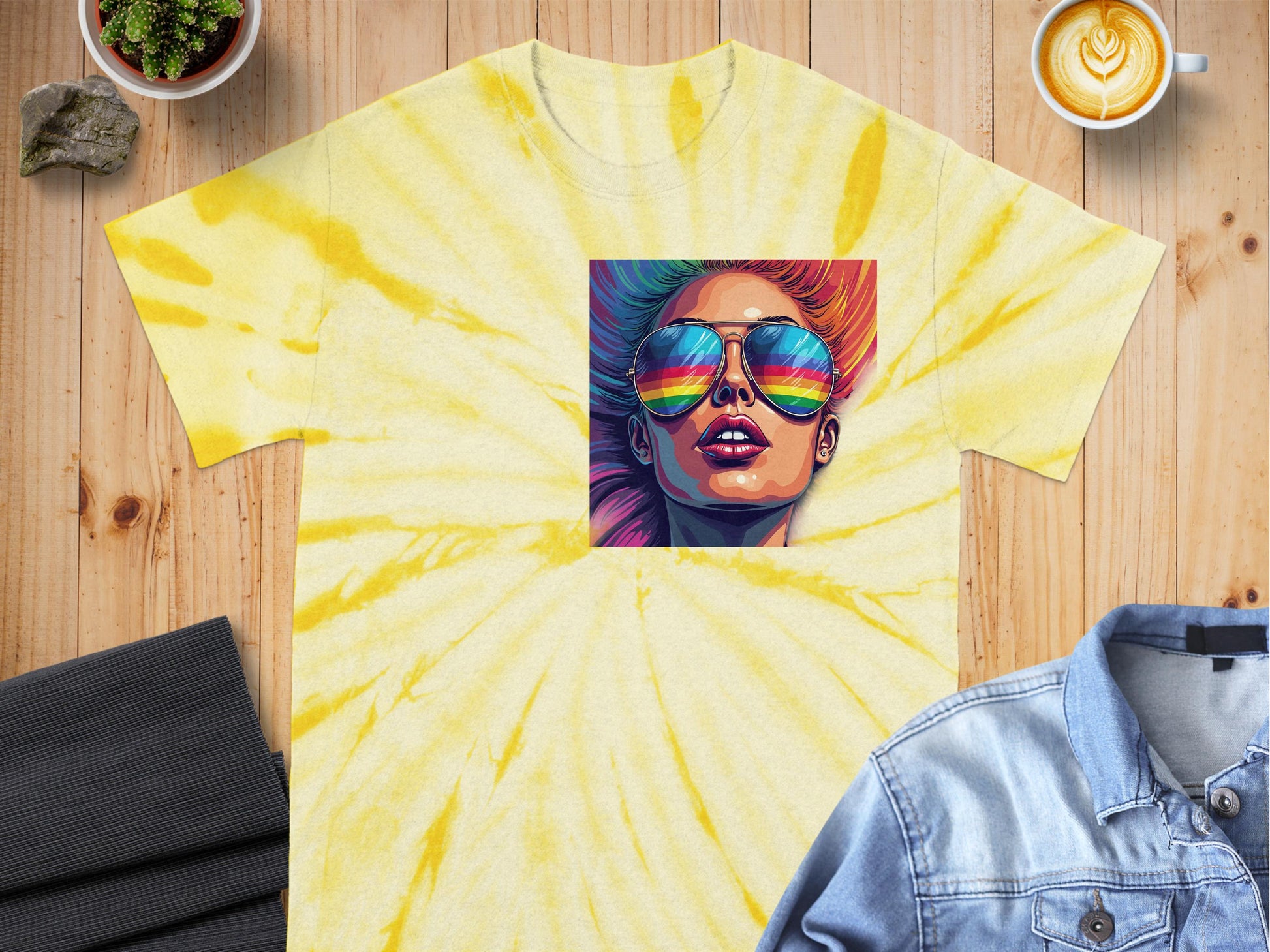 Vibrant Tie Dye Shirt with Artistic Print t-shirt product type