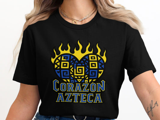 Corazón Azteca Graphic Print Black T-Shirt product