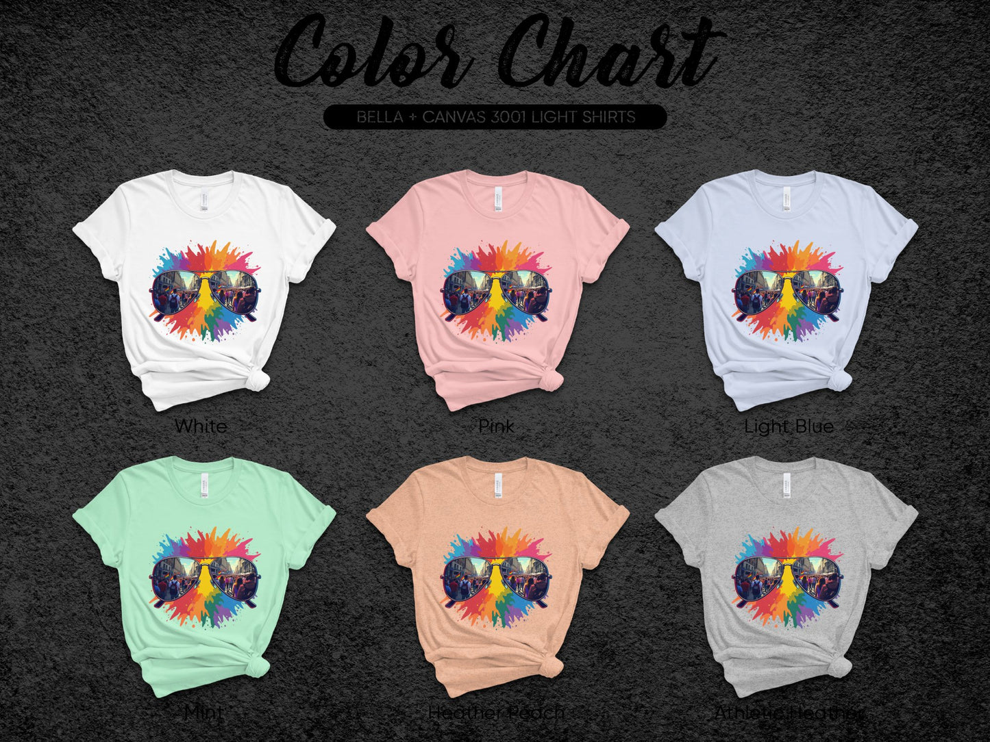 Colorful Sunglasses Graphic Tee in Six Color Options product type