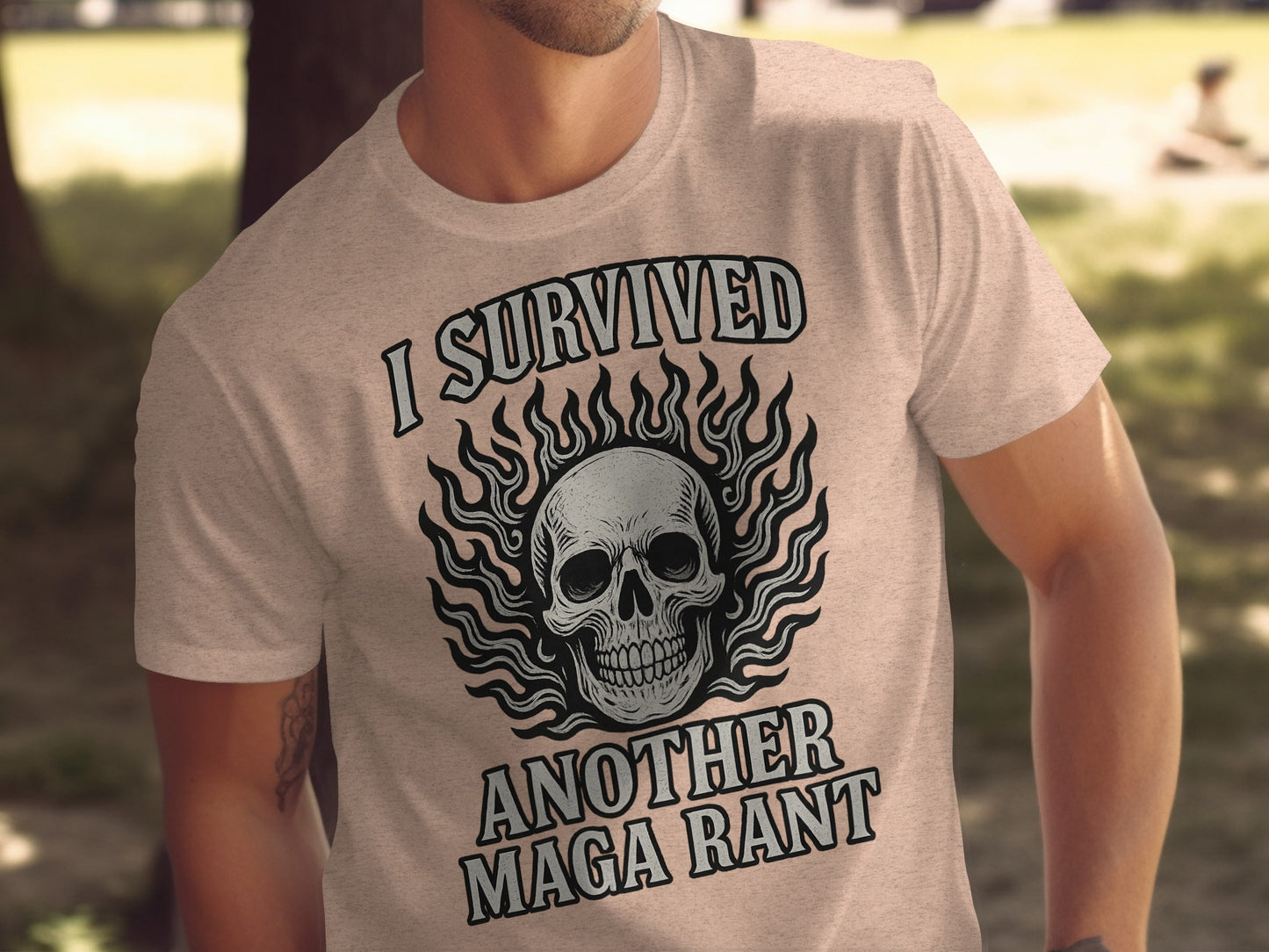 I Survived Another Maga Rant Skull T-shirt
