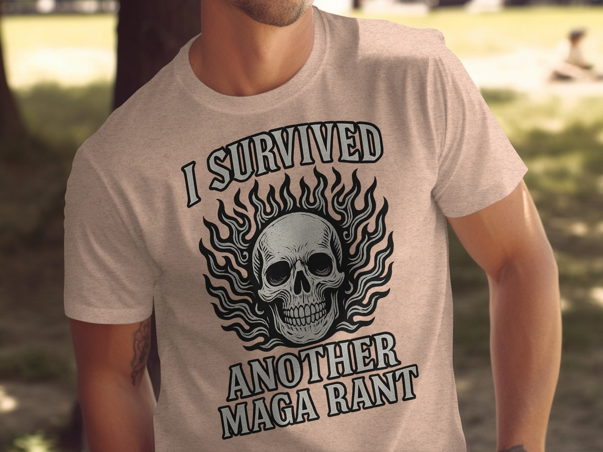 I Survived Another Maga Rant Skull T-shirt