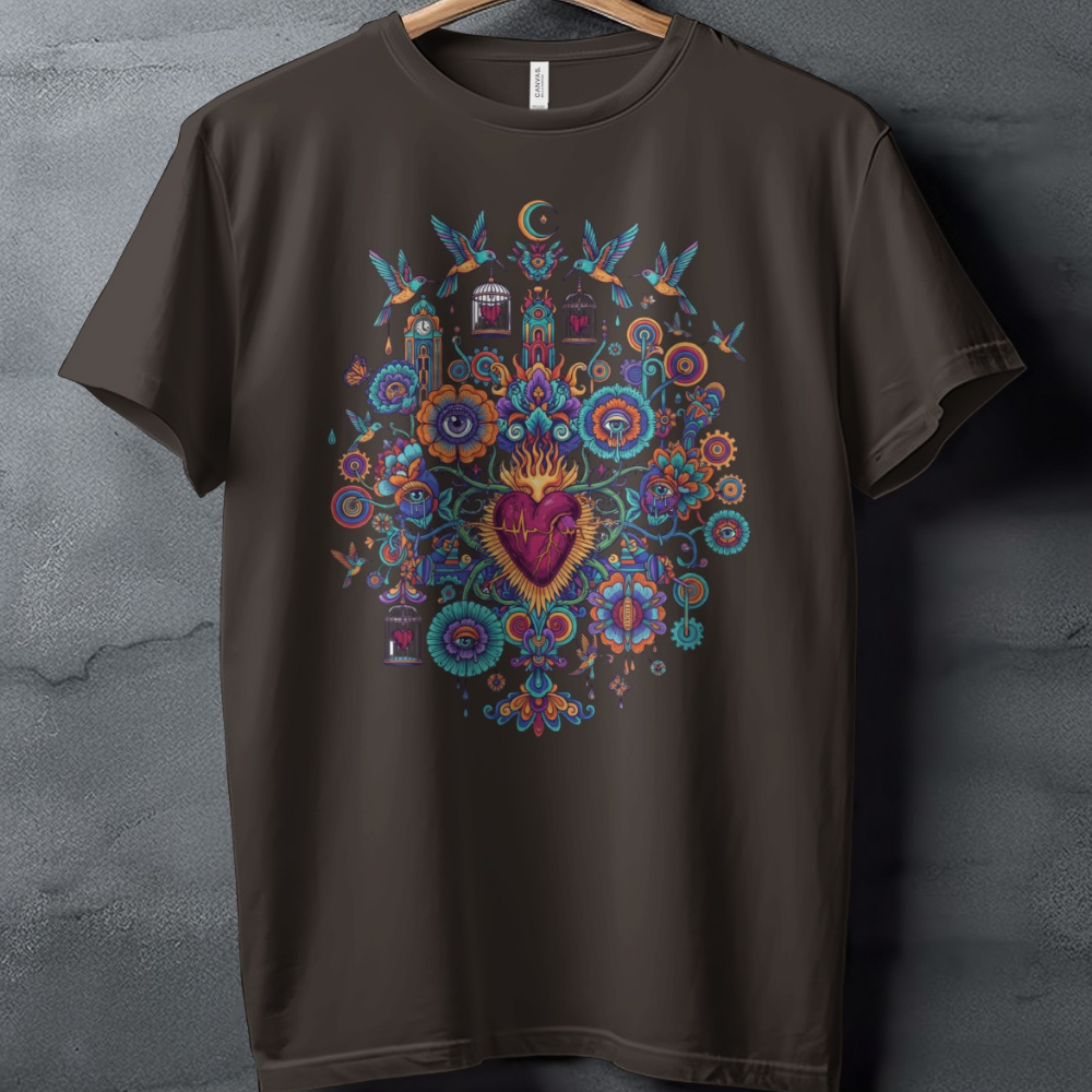 Sacred Flaming Heart Birds Floral Ornate product type