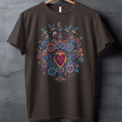 Sacred Flaming Heart Birds Floral Ornate product type