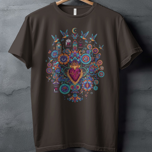 Sacred Flaming Heart Birds Floral Ornate product type
