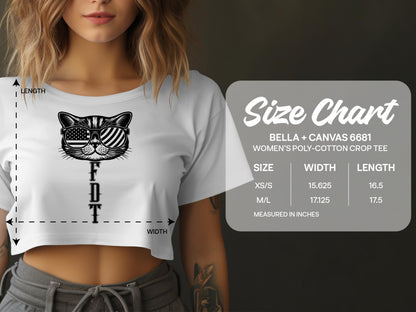 Cool Cat Graphic White Crop Tee Women's Apparel Product