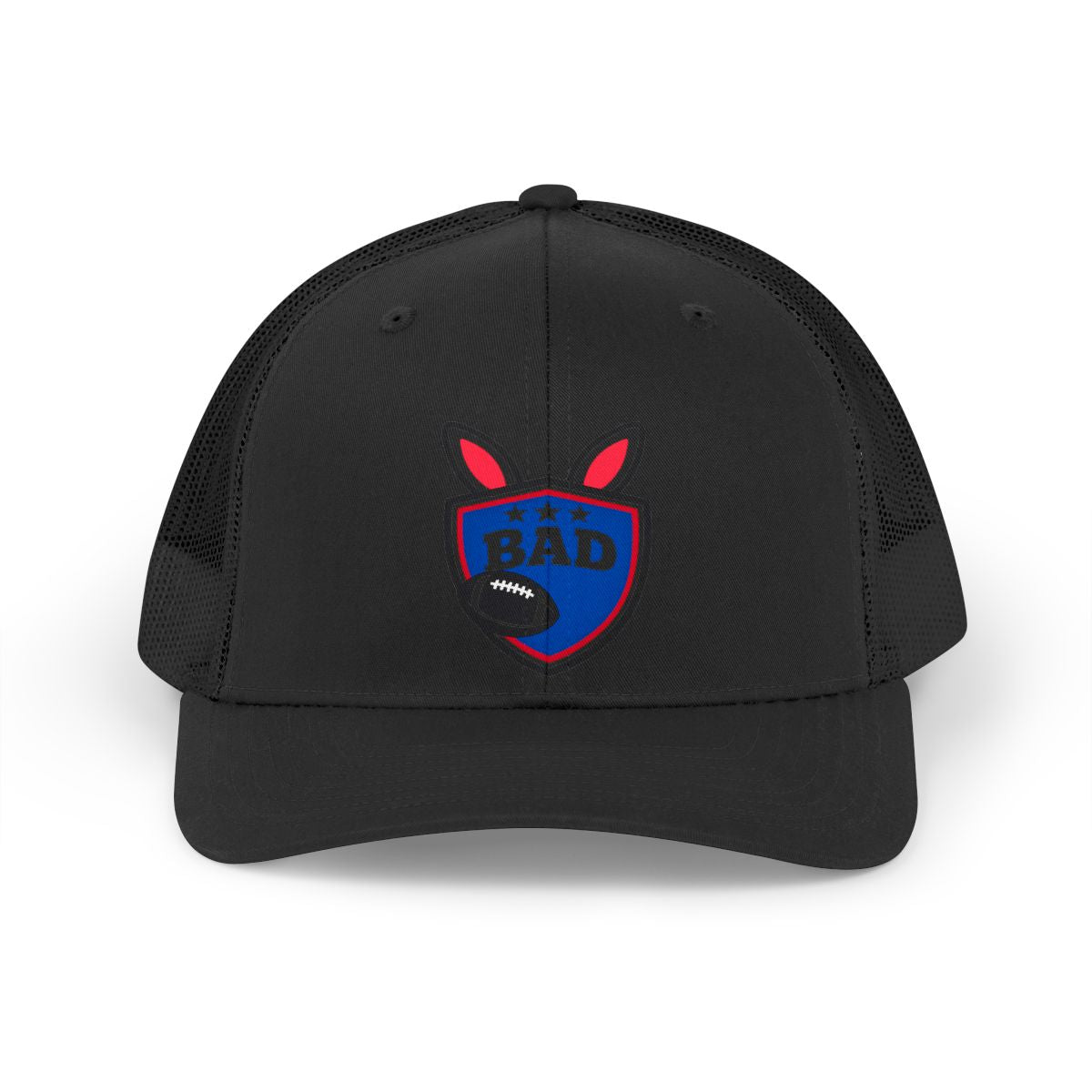 BAD Bunny Sports Shield Embroidered Black Hat