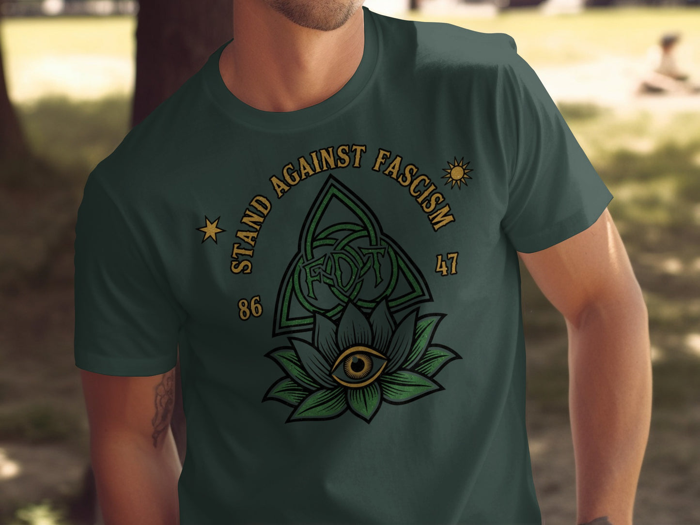 Stand Against Fascism 86 47 Lotus Eye T-shirt