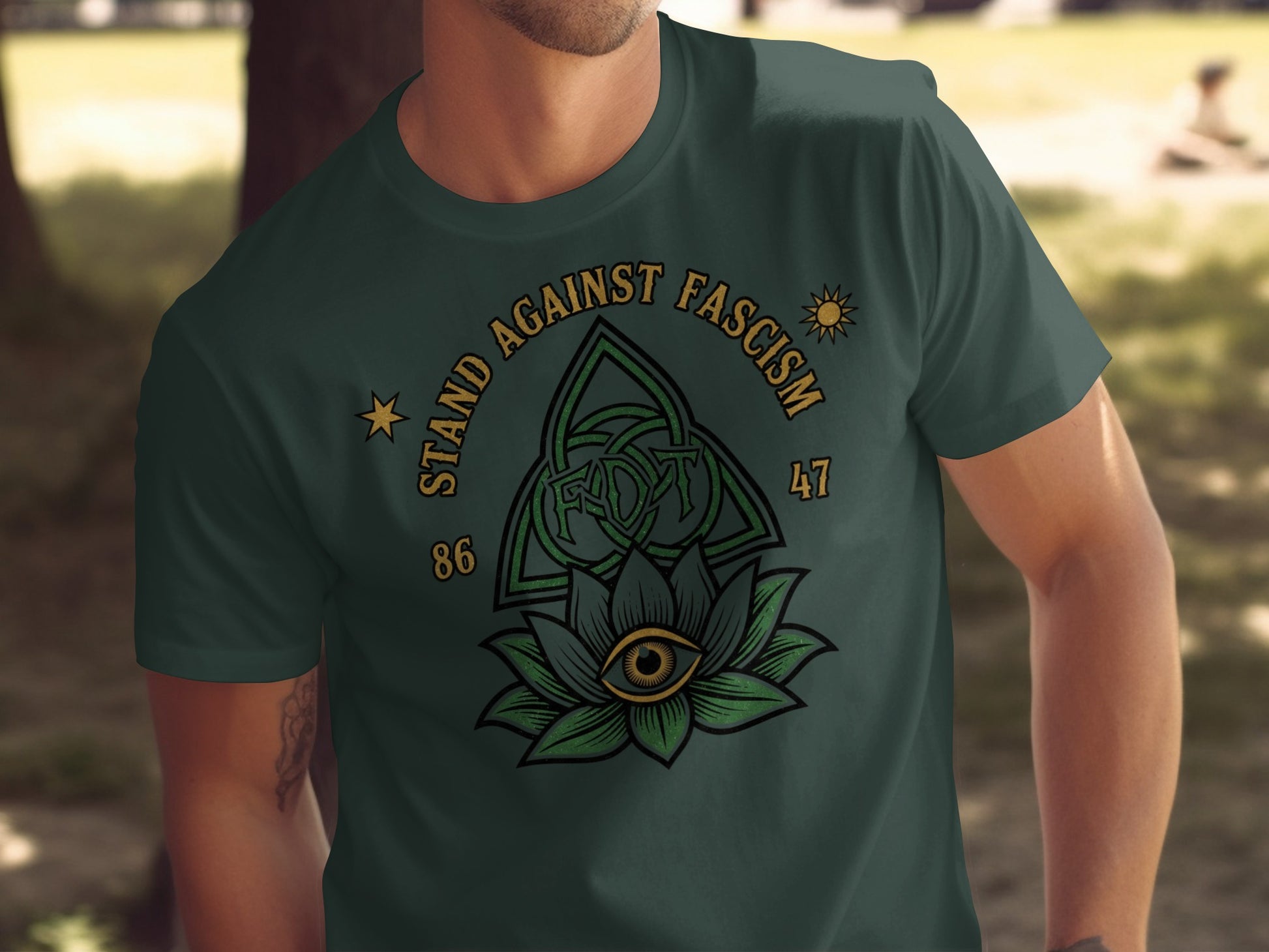 Stand Against Fascism 86 47 Lotus Eye T-shirt