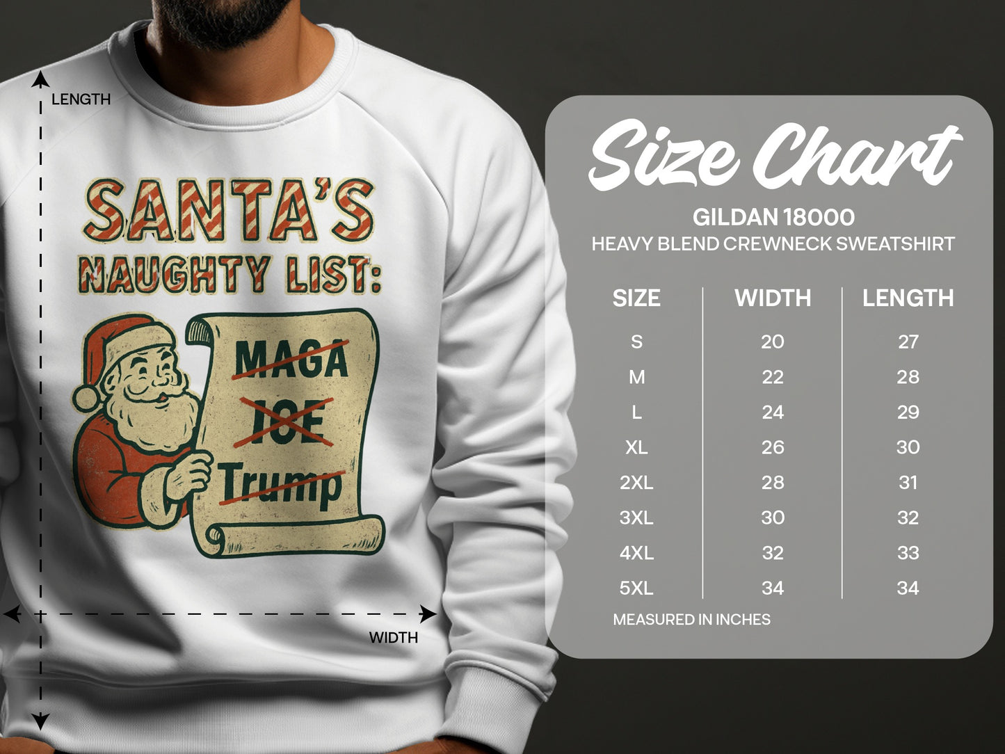 Santa's Naughty List Crewneck Sweatshirt Christmas